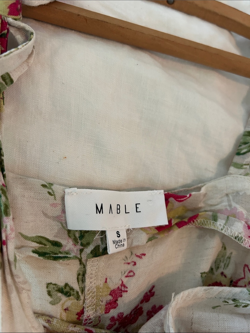 Mable Cream Floral Tie-Shoulder Jumpsuit with Pink and Green Print - Picture 2 of 9